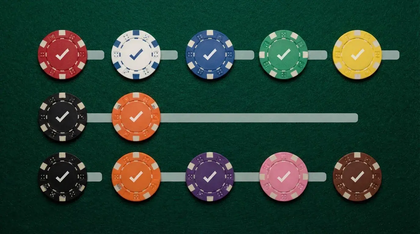Diez fichas de casino ordenadas en una cuadrícula, cada una con su logo, una barra de velocidad de retirada y un distintivo de la DGOJ visible.