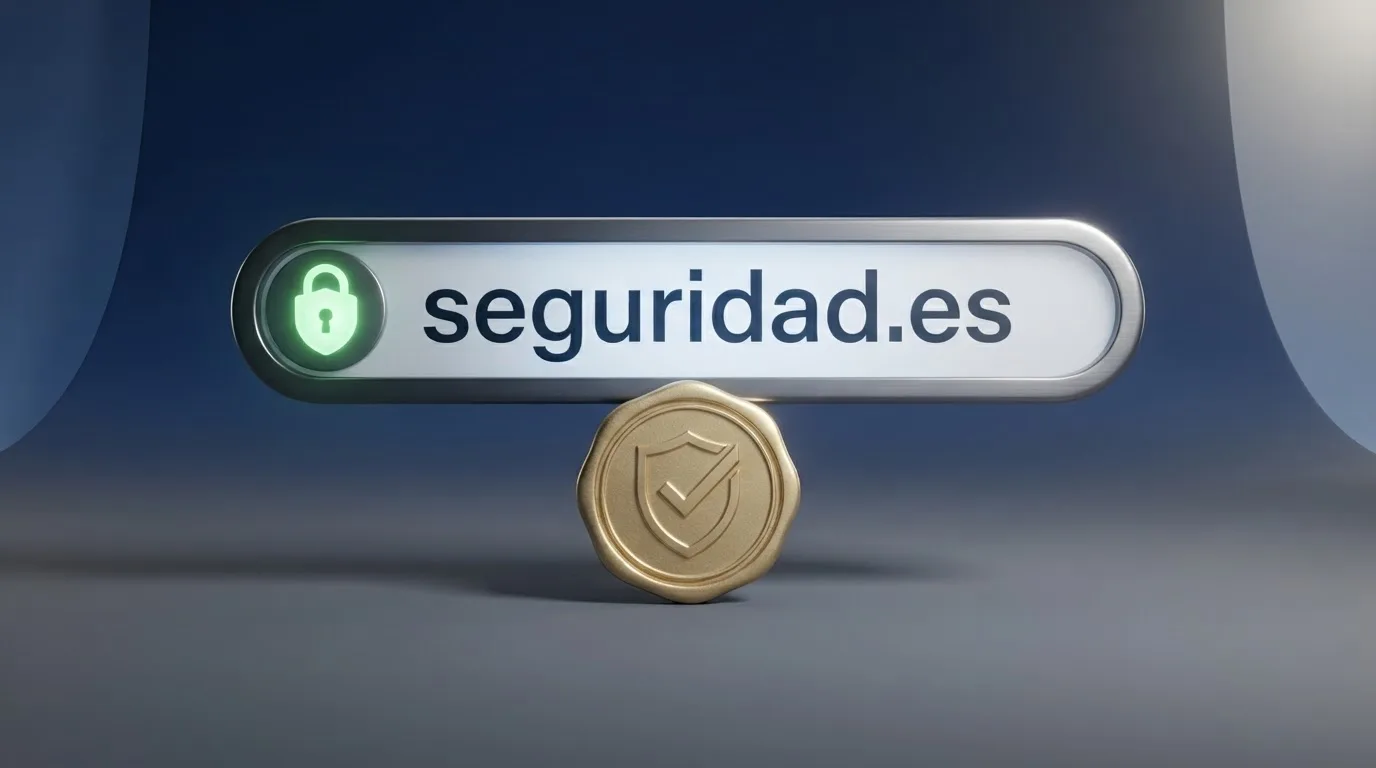 Sello oficial de la Dirección General de Ordenación del Juego junto al dominio .es en la barra de direcciones de un navegador y el icono de candado HTTPS